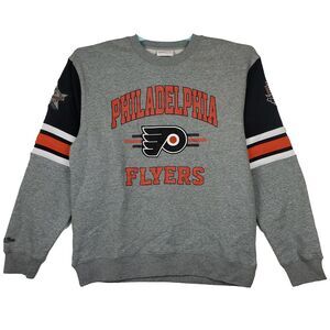 Philadelphia Flyers Mitchell‎ & Ness NHL Large Sweatshirt Embroidery Logos NWT
